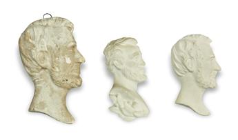(SCULPTURE.) Group of 6 small early Lincoln busts.